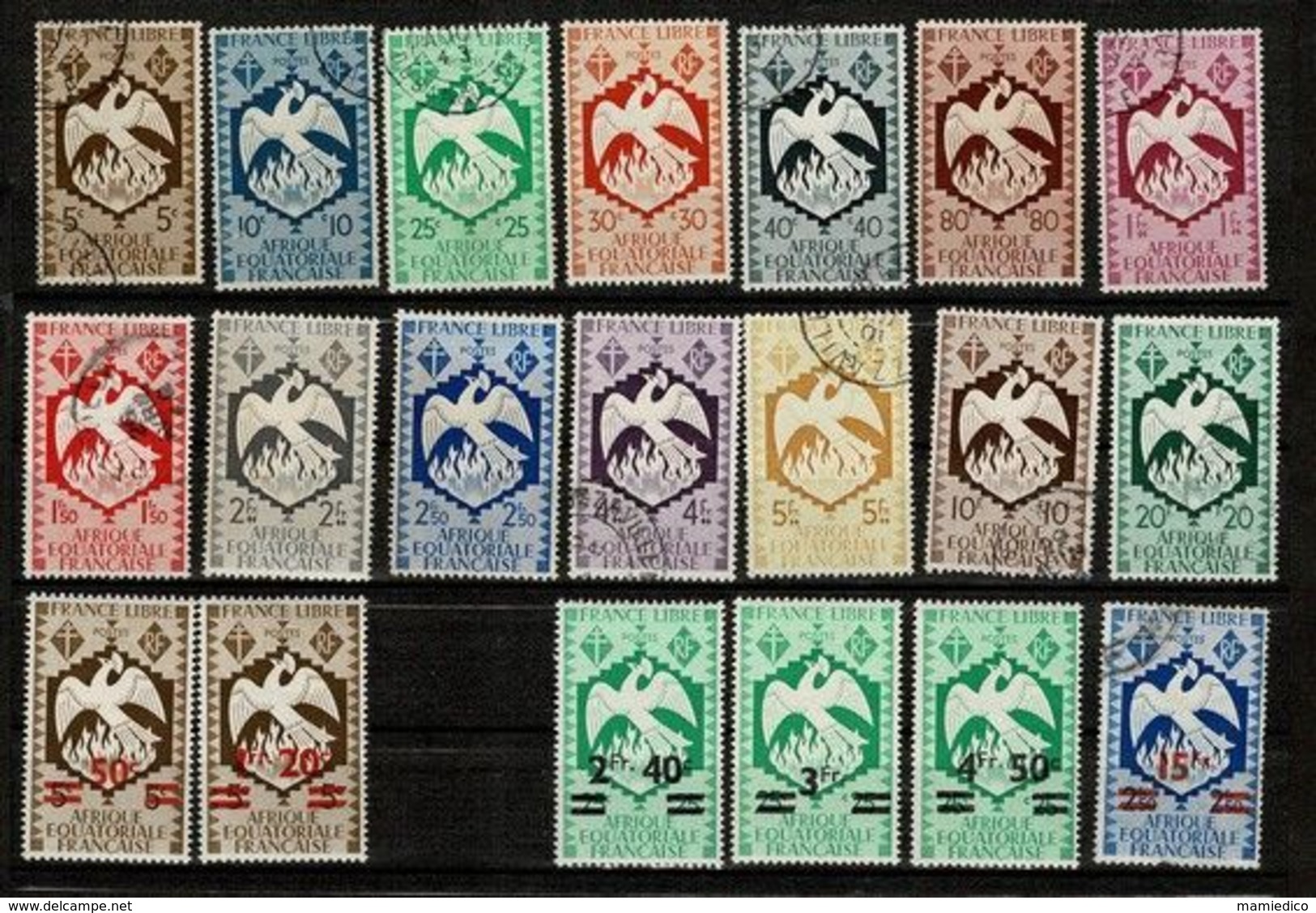 A.E.F. Collection De 139 Timbres . Neufs Et Oblitérés, Tous Scannés. Très Bon état. Rares Traces De Charnières. - Collections (sans Albums)