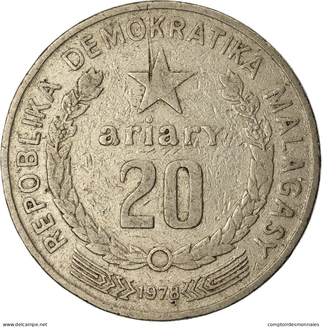 Monnaie, Madagascar, 20 Ariary, 1978, British Royal Mint, TB, Nickel, KM:14 - Madagascar