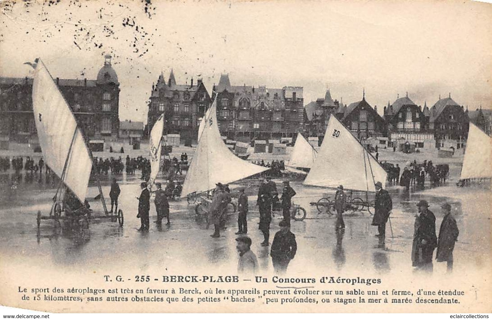 Thème Sport Nautique:   :     Char A Voile  Aéro Plage Un Concours à Berck  62   (voir Scan) - Tiro (armas)