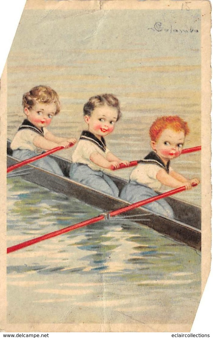 Thème Sport Nautique:   :  Aviron    Enfants Rameurs  Illustré Par Colombo       (voir Scan) - Aviron