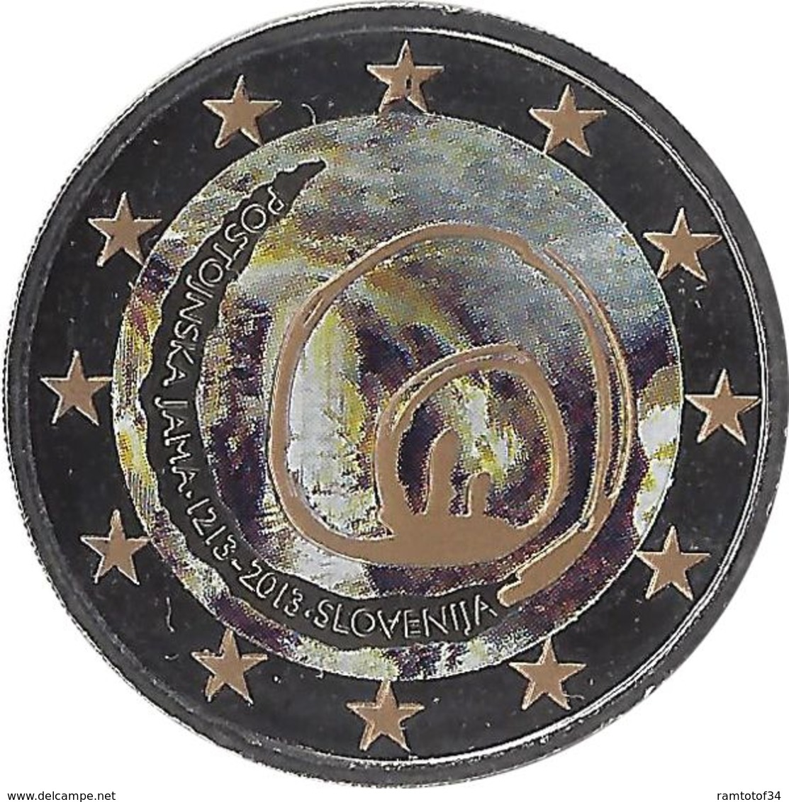 2013 SLOVAQUIE - 2 Euros Commémorative Couleurs - La Grotte De POSTOJNA - Slovaquie