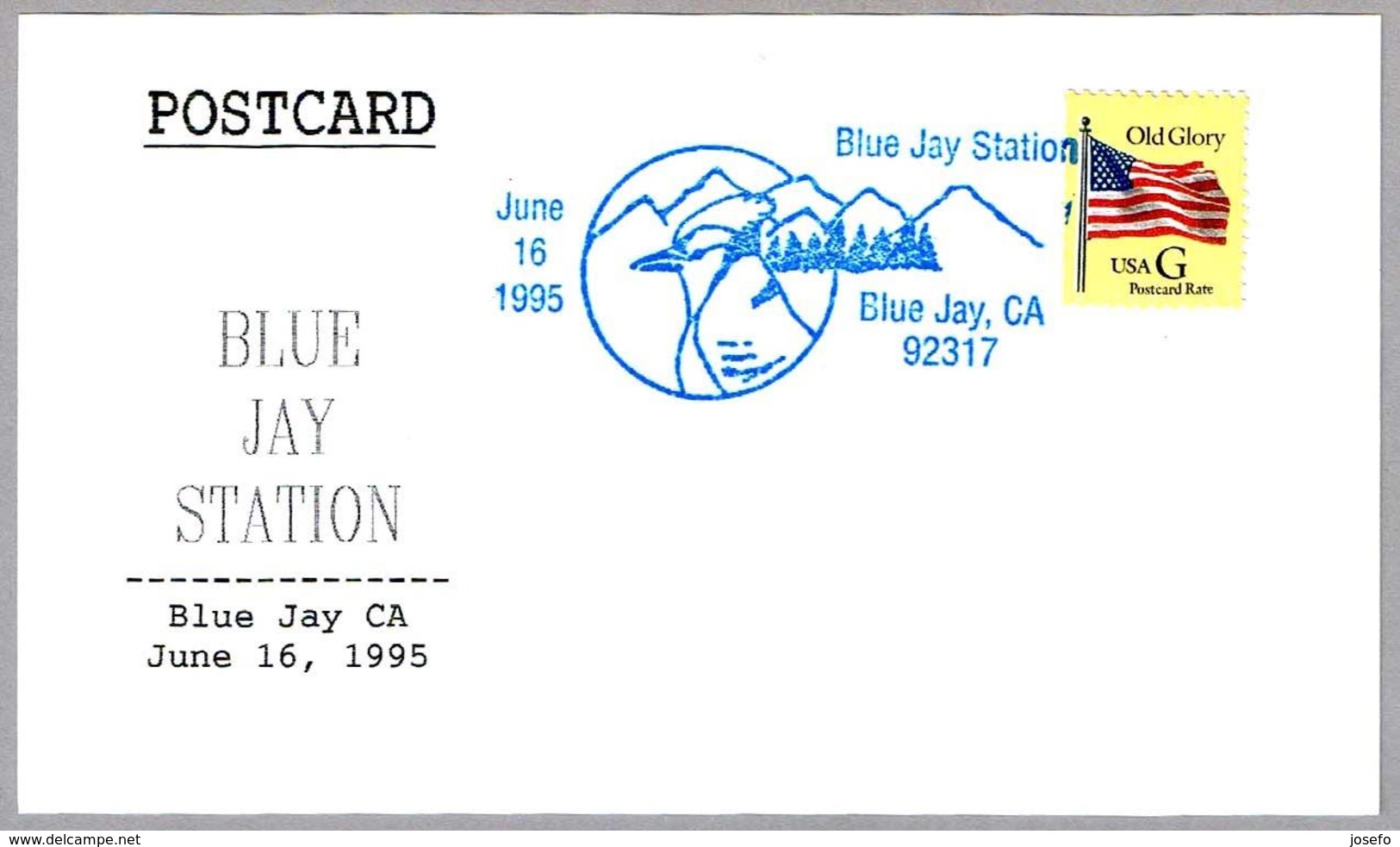 BLUE JAY - ARRENDAJO AZUL - Cyanocitta Cristata. Blue Jay CA 1995 - Mechanical Postmarks (Advertisement)