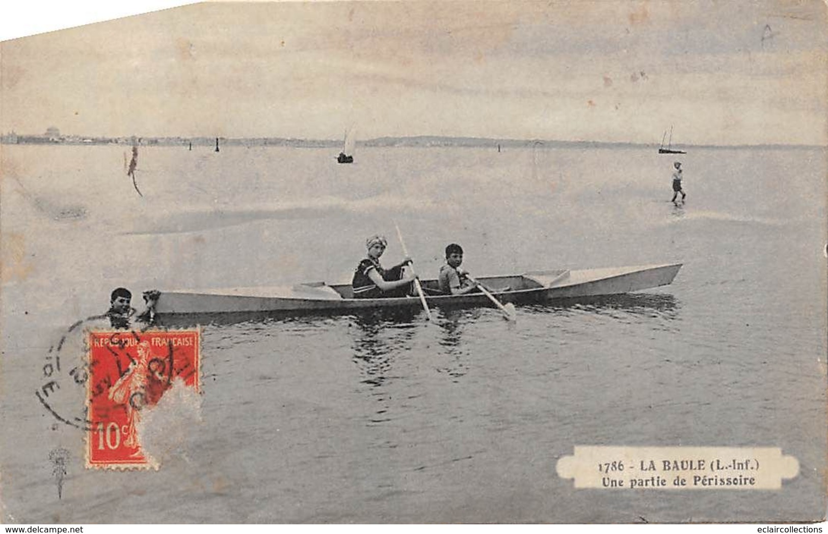 Thème Sport Nautique:   :  Aviron    Une Partie De Périssoire  La Baule  44        (voir Scan) - Rowing
