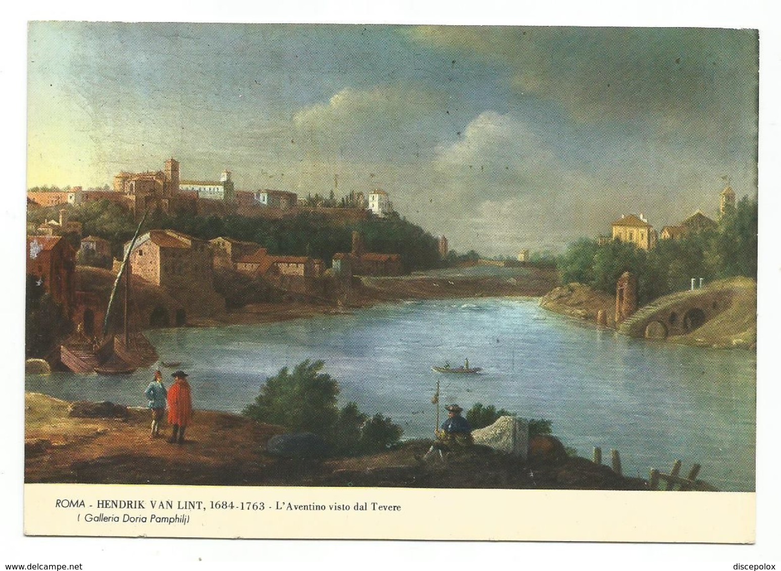 XW 2302 Hendrik Van Lint - Roma L'Aventino Visto Dal Tevere - Dipinto Paint Peinture / Non Viaggiata - Pintura & Cuadros