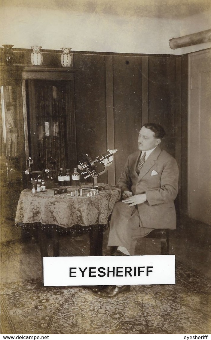Deutschland - Bad Abbach: Mann (Wissenschaftler?) Mit Mikroskop. Fotokarte 1926. Einzigartig! - Bad Abbach