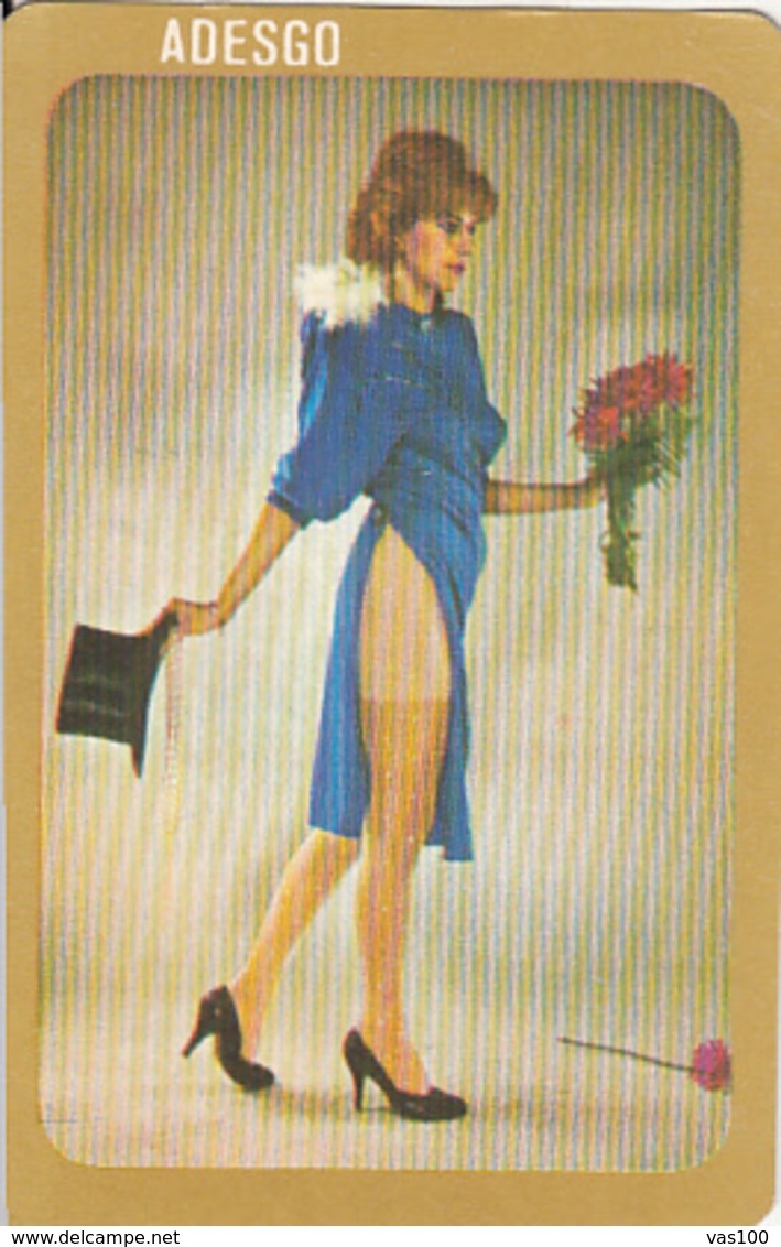 87794- ADESGO STOCKINGS COMPANY ADVERTISING, WOMAN, POCKET CALENDAR, 1988, ROMANIA - Small : 1981-90