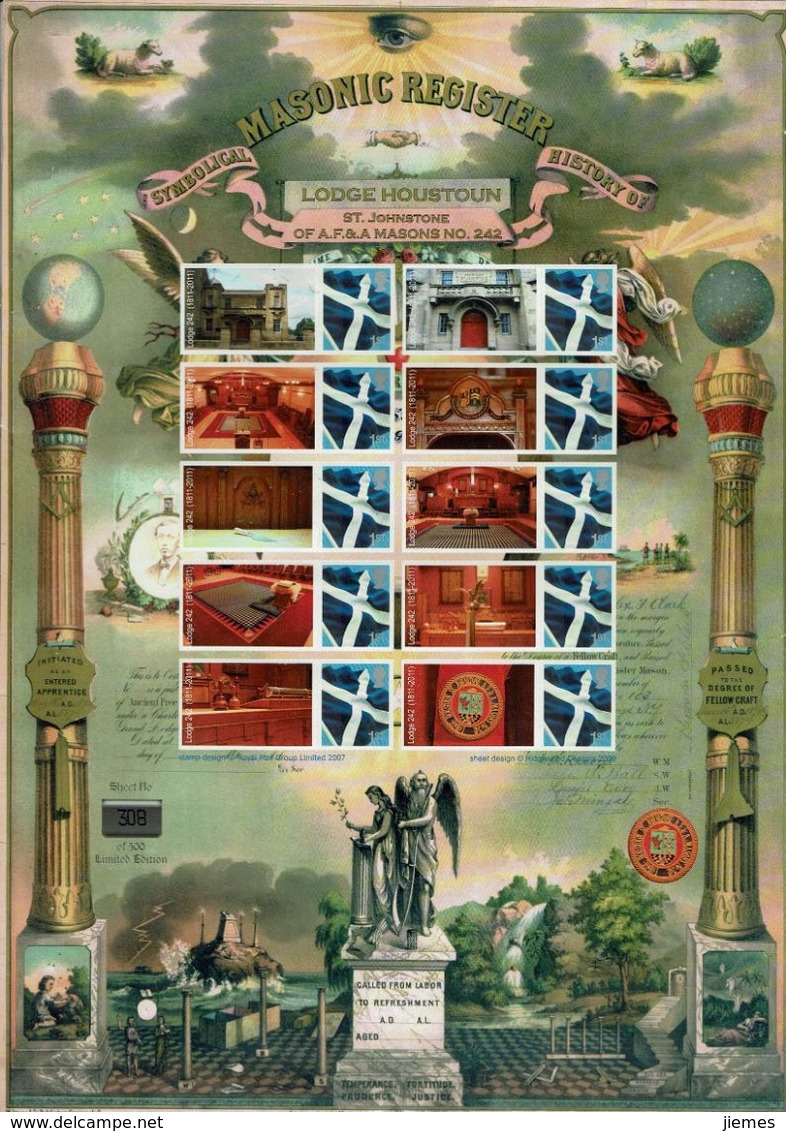 Franc-maçonnerie. Special Masonic Sheet - Franc-Maçonnerie