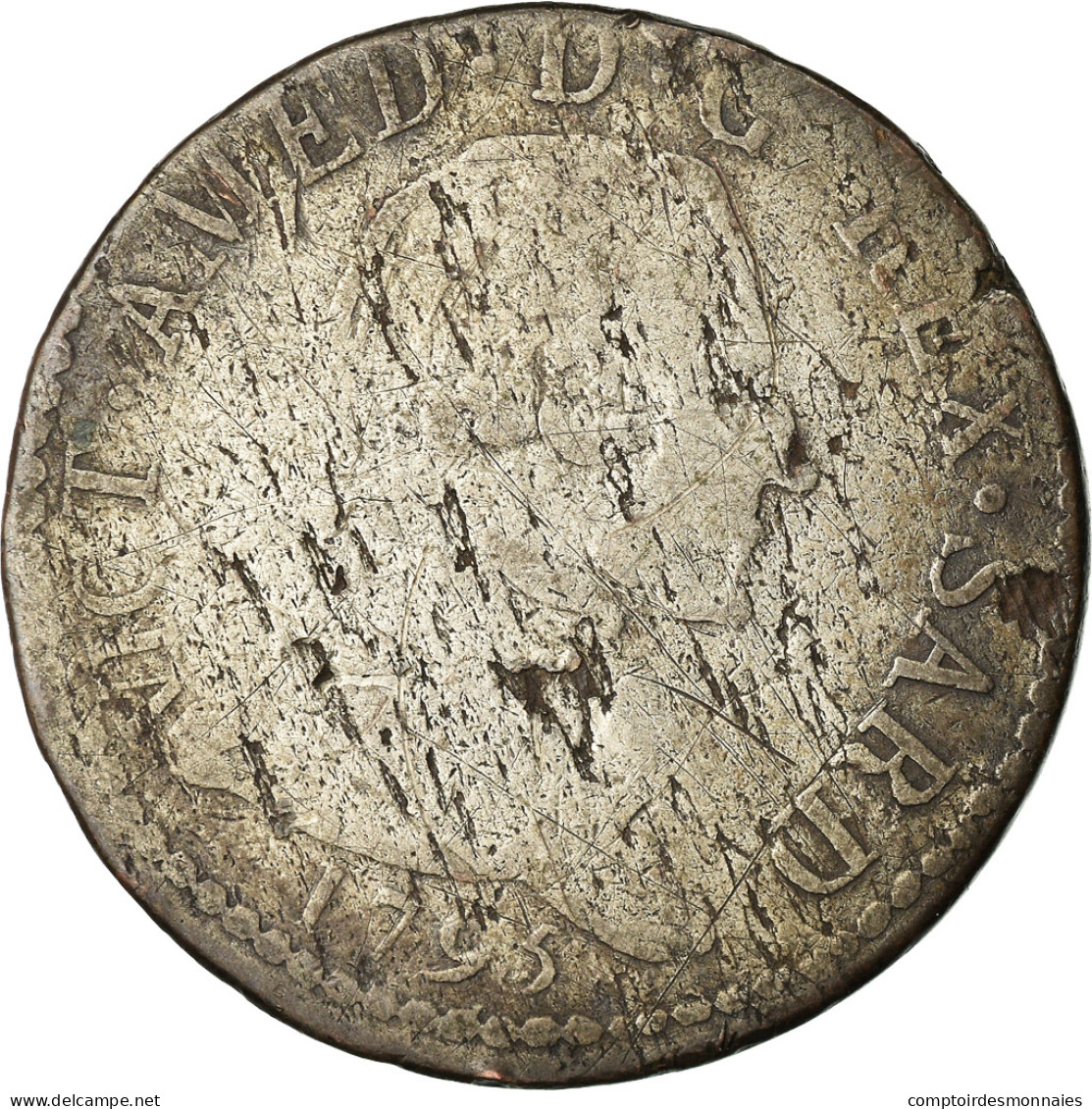 Monnaie, États Italiens, SARDINIA, Vittorio Amedeo III, 20 Soldi, Lira, 1795 - Italian Piedmont-Sardinia-Savoie