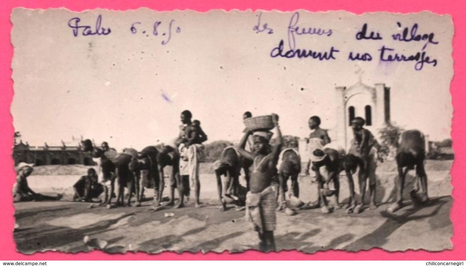 Photo Afrique - Pabré - Les Femmes Seins Nus Du Village Dament Nos Terrasses - Animée - VELOX - 1950 - Afrika