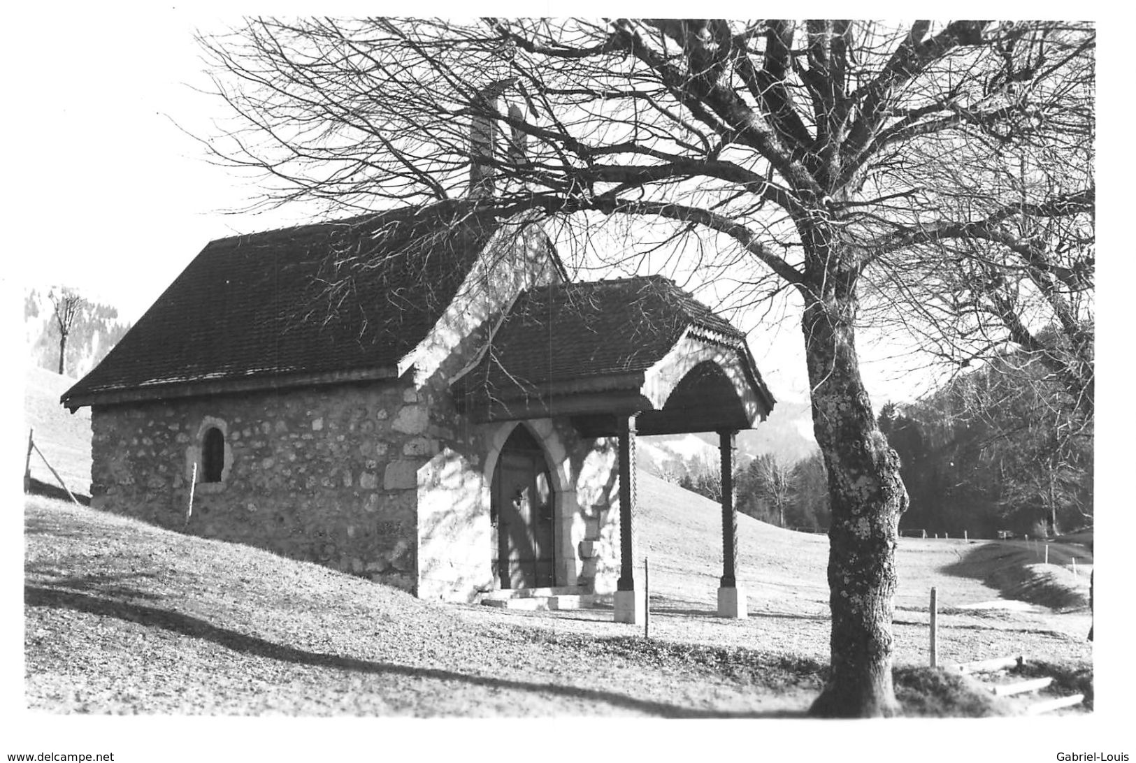 Carte-Photo: Chapelle Le Berceau Gruyères - Photo Glasson Bulle  (~15 X 10 Cm) - Bulle