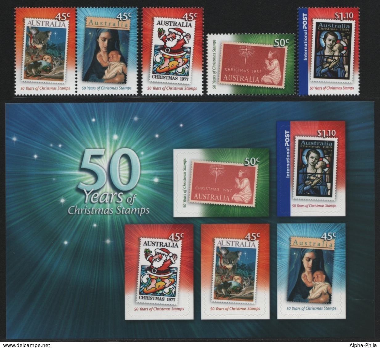 Australien 2007 - Mi-Nr. 2907-2911 & Block 73 ** - MNH - Weihnachten / X-mas - Mint Stamps