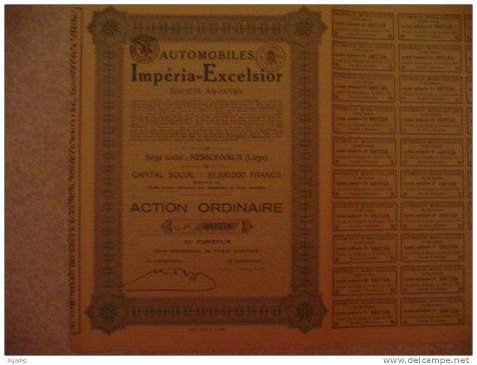 Action " Automobiles IMPERIA Excelsior "Nessonvaux Liege 1928 ( Automobiles ,motos , Velos) - Cars