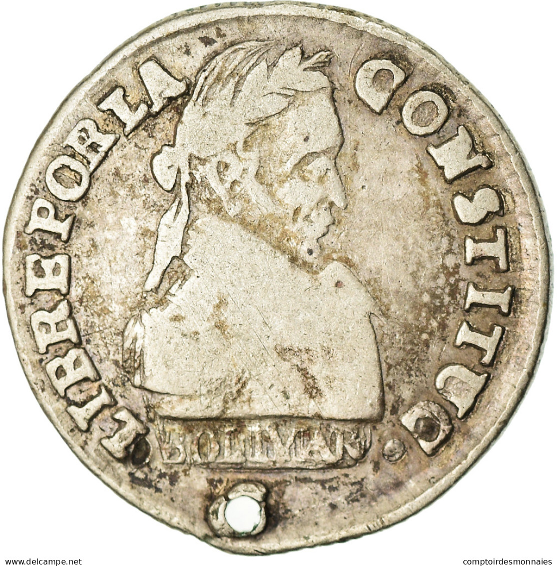 Monnaie, Bolivie, 1/2 Sol, 1830, Potosi, TB+, Argent, KM:93.2a - Bolivië