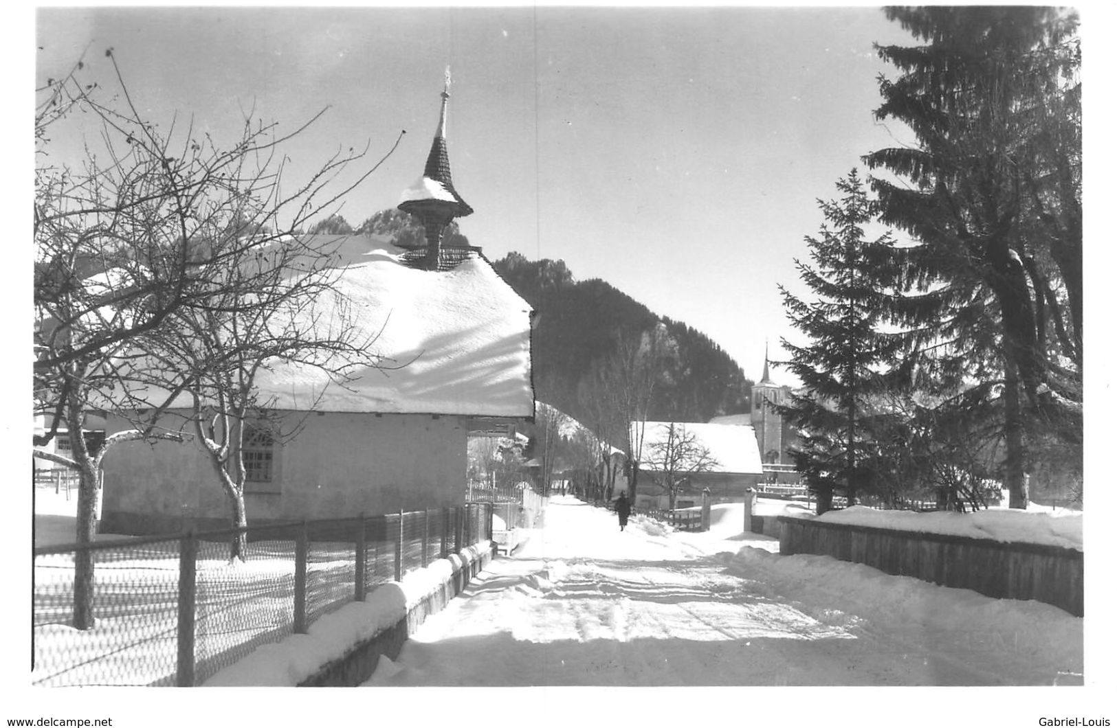 Carte-Photo: Charmey, Chapelle - Photo Glasson   (~15 X 10 Cm) - Chapelle