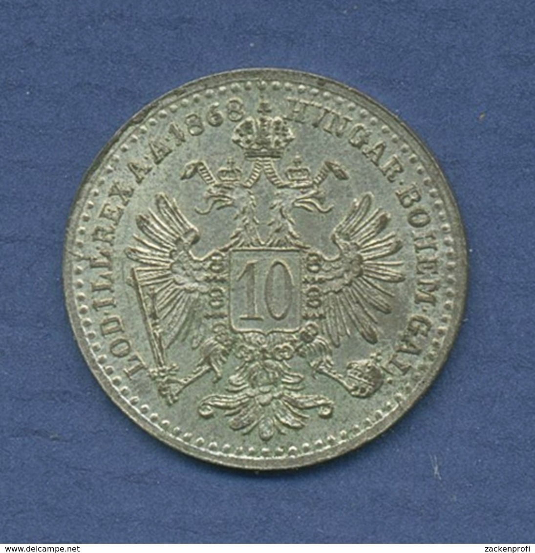 Haus Habsburg 10 Kreuzer 1868, Franz Joseph I., Vz/st (m2562) - Oesterreich