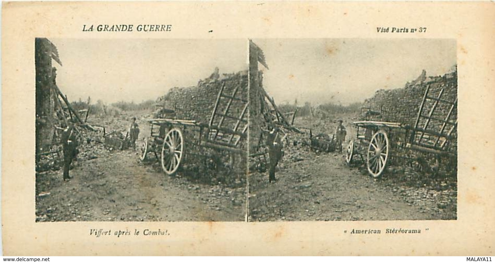 LA GRANDE GUERRE - VIFFORT APRES LE COMBAT - Stereoscope Cards