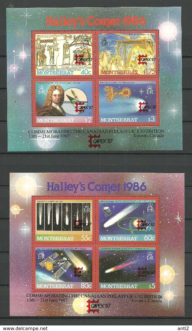 Montserrat 1987 Halleys Comet -  Internationale Stamp Exhibition CAPEX ’87, Mi Bloc44-45 MNH(**) - Montserrat