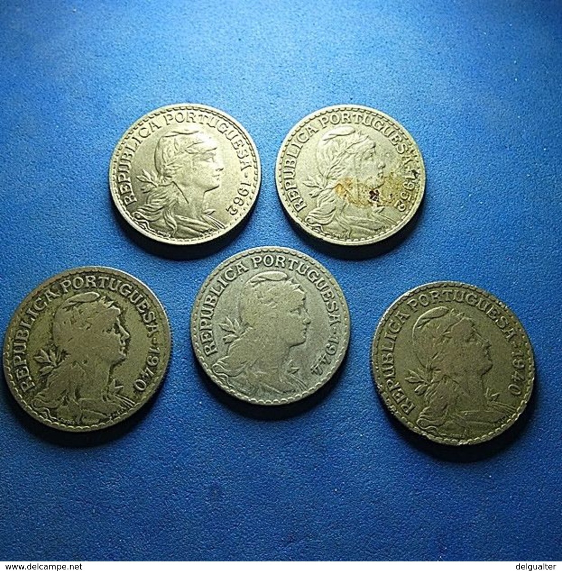 5 Coins Portugal 1 Escudo - Vrac - Monnaies