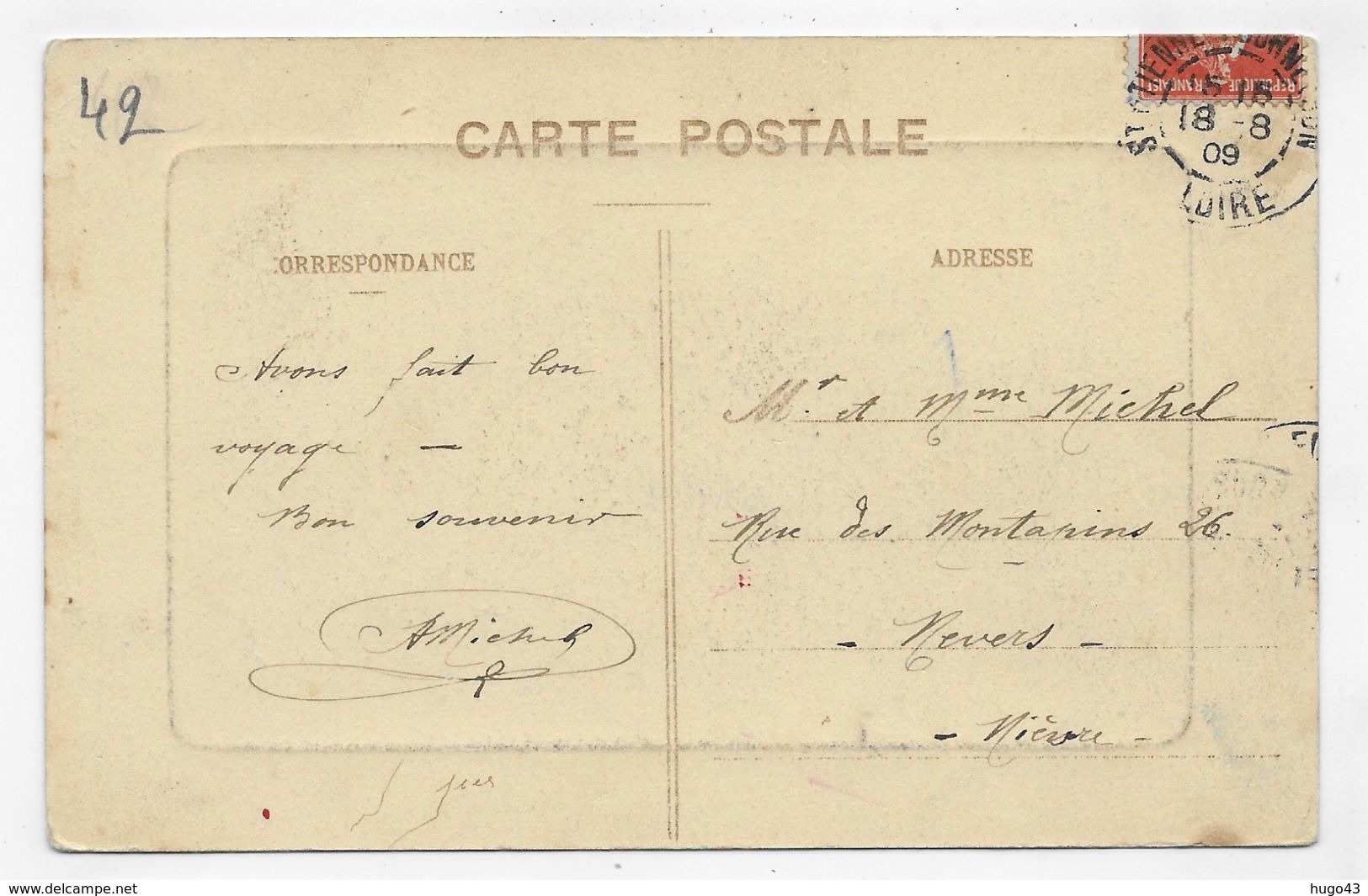 (RECTO / VERSO) ROCHETAILLEE EN 1909 - VALLEE DU GOUFFRE D' ENFER - BEAU CACHET - CPA VOYAGEE - Rochetaillee