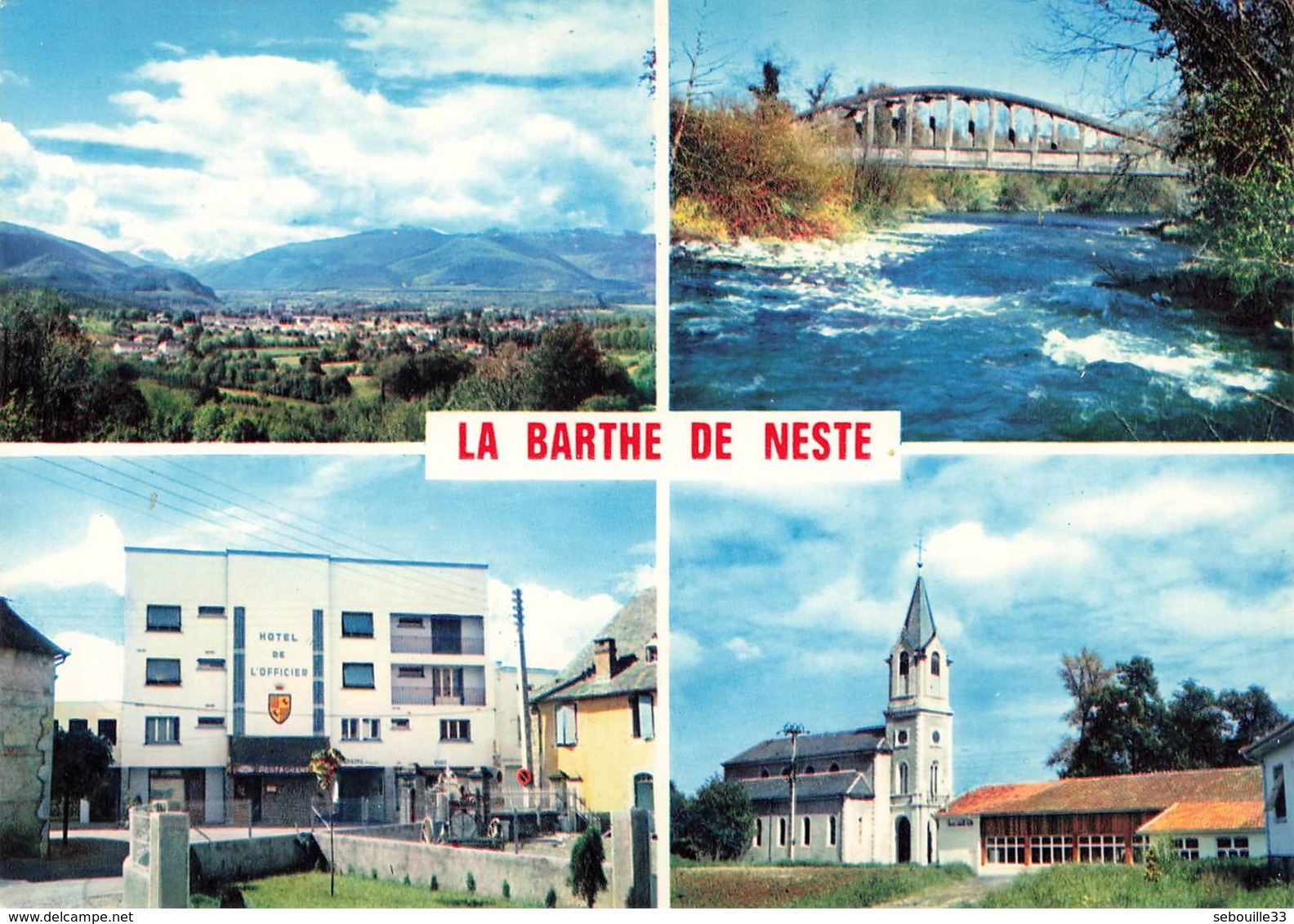CPSM Grand Format - 65 - La Barthe De Neste - Vue Générale - Bords De La Neste - Hôtel De L'Officier - Salle Des Fêtes - La Barthe De Neste