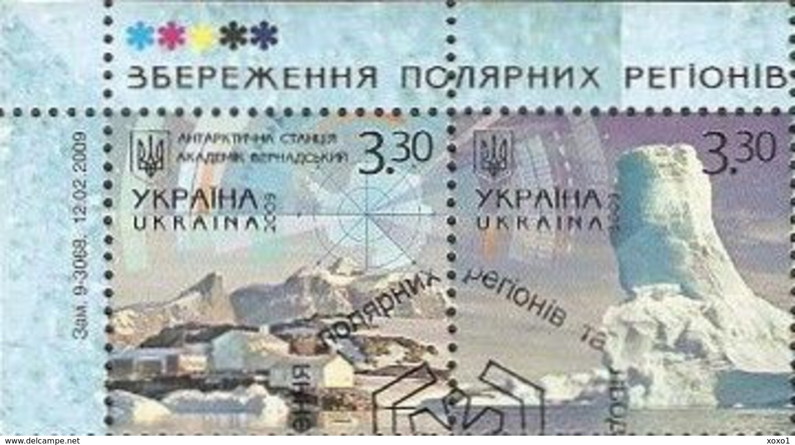 Ukraine 2009 MiNr. 1027 - 1028 Antarctic Station Academician Vernadskyi Glaciers Climate & Meteorology 2v CTO   5,00 € - Preservare Le Regioni Polari E Ghiacciai