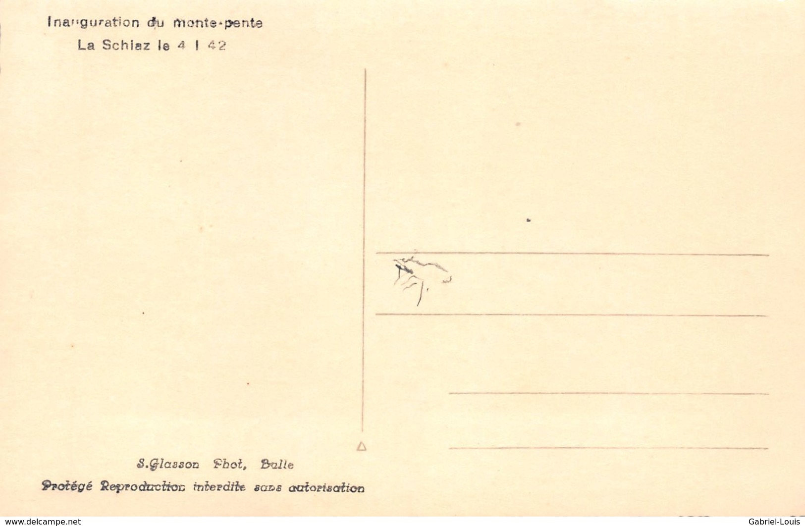 La Schiaz - Le 4.01.42 - Inauguration Du Monte-pente - La Chia - Bulle Tour-de-Trème - Bulle