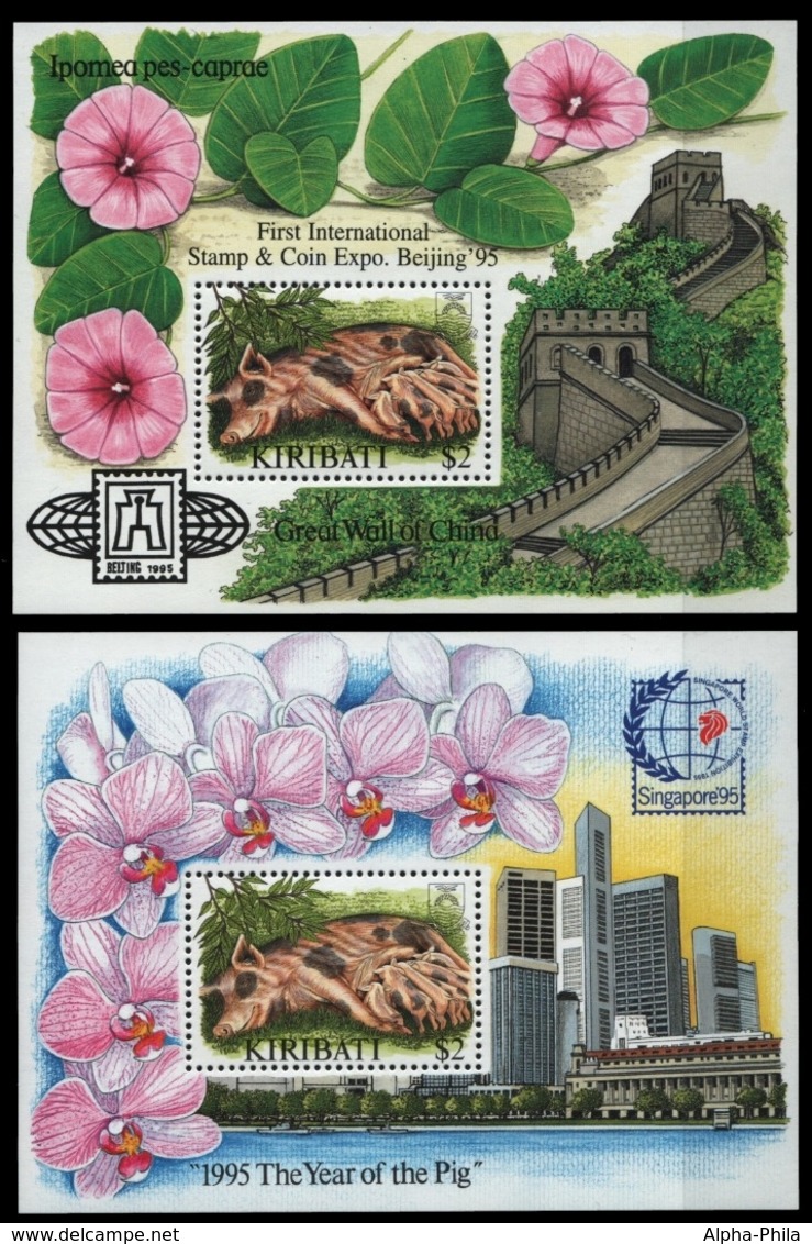 Kiribati 1995 - Mi-Nr. Block 25-26 ** - MNH - Jahr Des Schweines - Kiribati (1979-...)