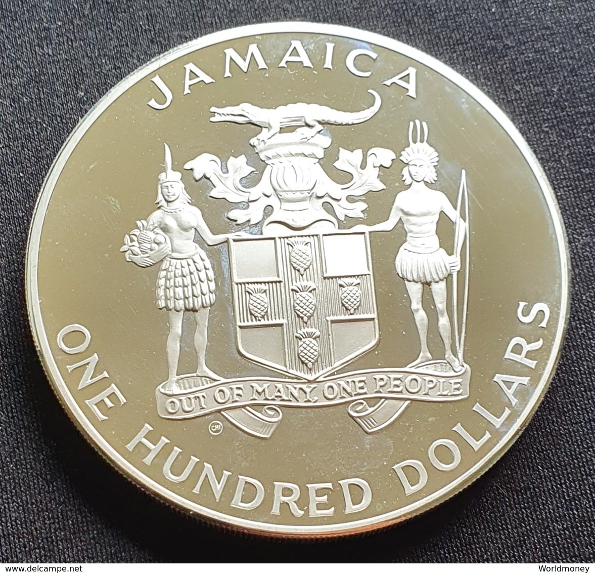 Jamaica 100 Dollar 1986 - World Championship Of Football - 136 Gr Silver - Jamaique