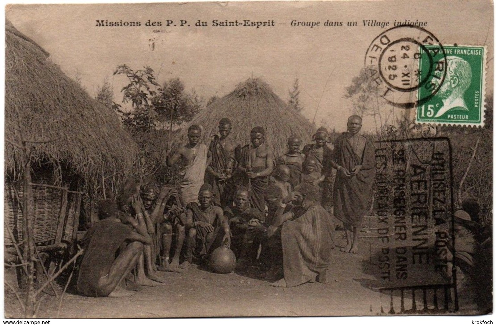 Groupe Et Huttes Dans Un Village Indigène - Missions Des PP Du Saint-Esprit 1925 - Missionnaires - Pays ??? - Ivory Coast