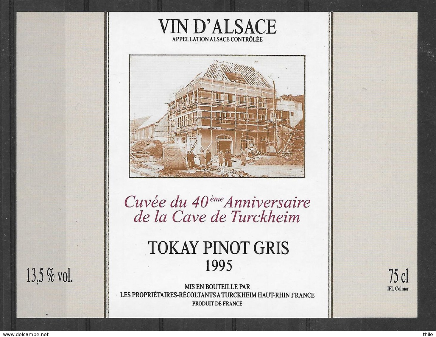 ALSACE - Cuvée Du 40e Anniversaire De La Cave De Turckheim - Tokay Pinot Gris 1995 (état Neuf) - Architecture