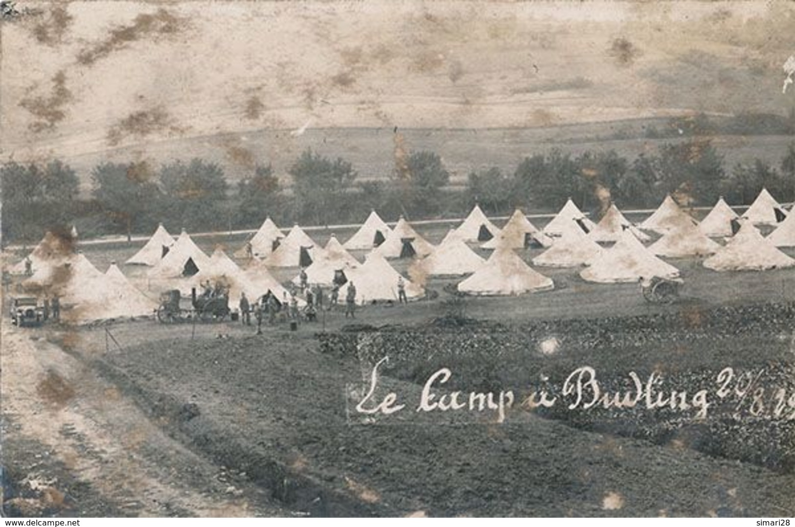 BUDLING - CARTE PHOTO - CAMP MILITAIRE A BUDLING 20/08/29 - Otros & Sin Clasificación