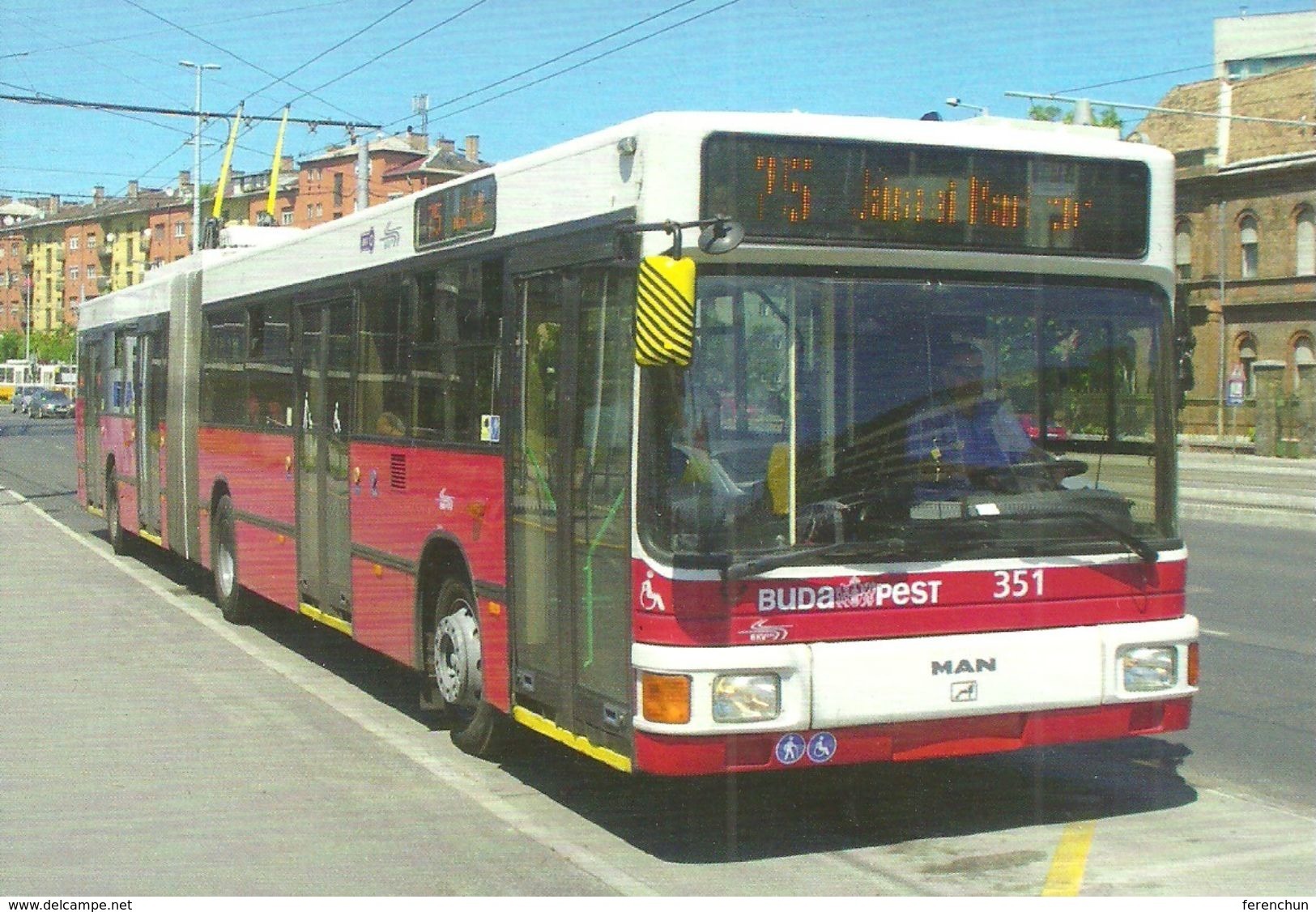 BUS * AUTOBUS * TROLLEY * TROLLEYBUS * MAN NGE 152 * BKV * HUNGARIA BOULEVARD * BUDAPEST * Top Card 0959 * Hungary - Bus & Autocars