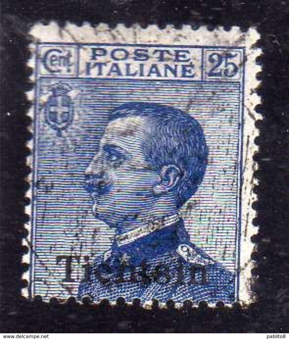 TIENTSIN  TIENSTIN 1917 - 1918 SOPRASTAMPATO D'ITALIA ITALY OVERPRINTED CENT. 25c USATO USED OBLITERE' - Tientsin