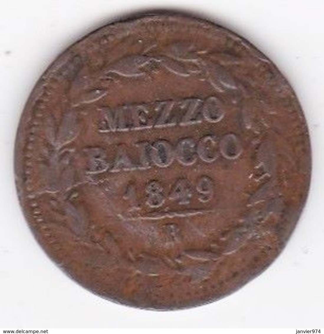 Pie IX / Pio IX. Mezzo Baiocco 1849 Zecca Di Roma An. IIII - Other & Unclassified