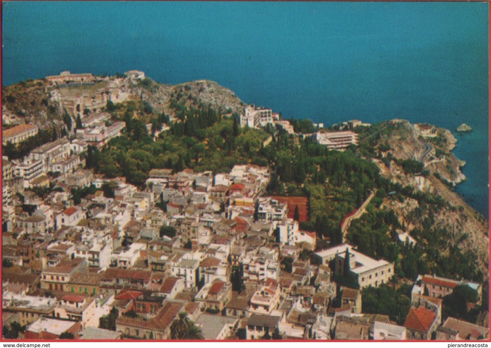 Taormina. La Città Dal Castello Dei Normanni. Non Viaggiata. Originale - Altri & Non Classificati