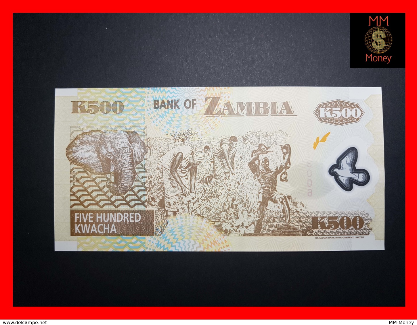 ZAMBIA 500 Kwacha  2005  P. 43 D  Polymer  UNC - Zambia