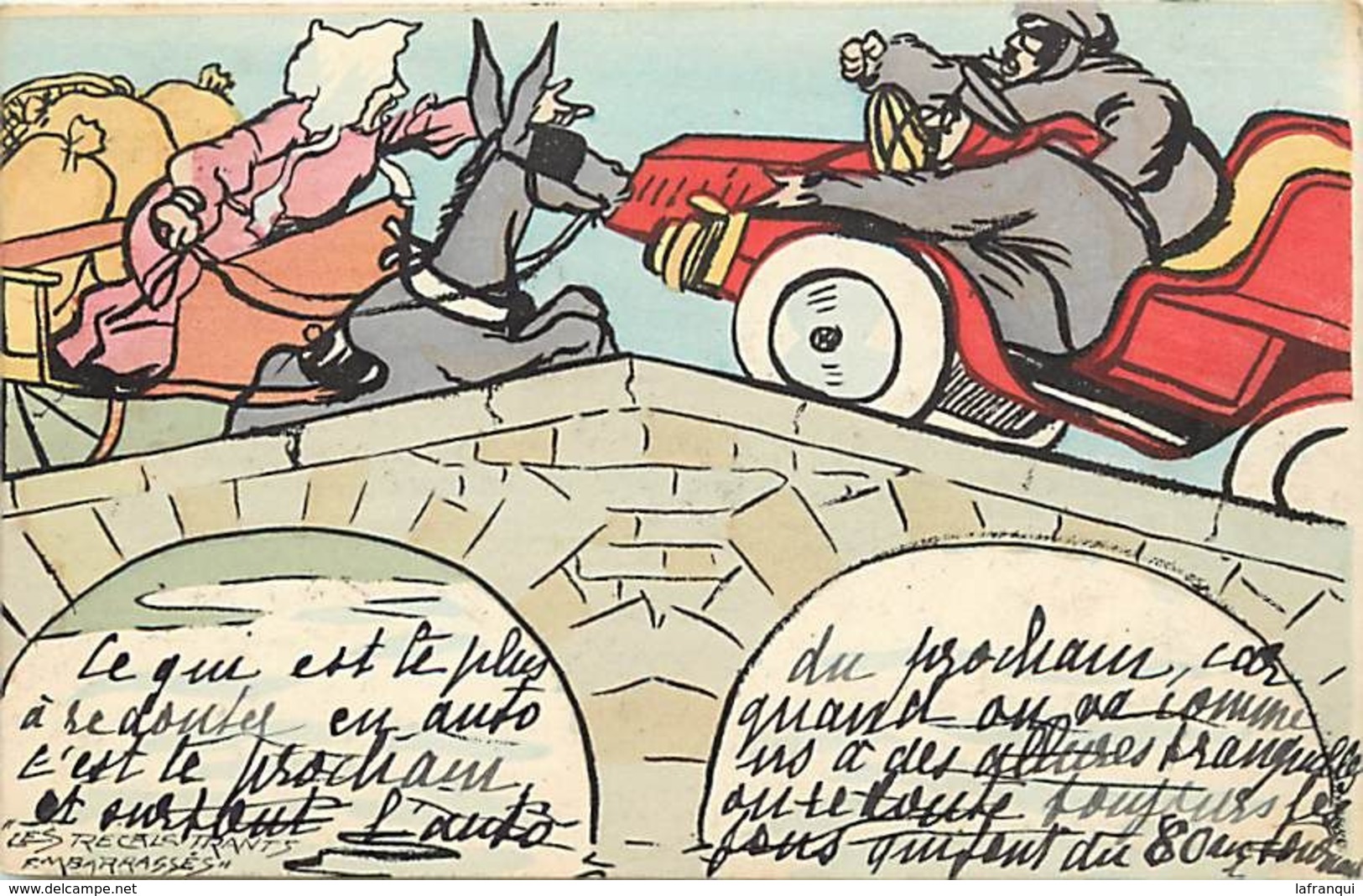 Themes Div-ref EE957 -illustrateurs -illustrateur -voiture Automobile Et L Ane - Les Recalcitrants Embarassés - - 1900-1949
