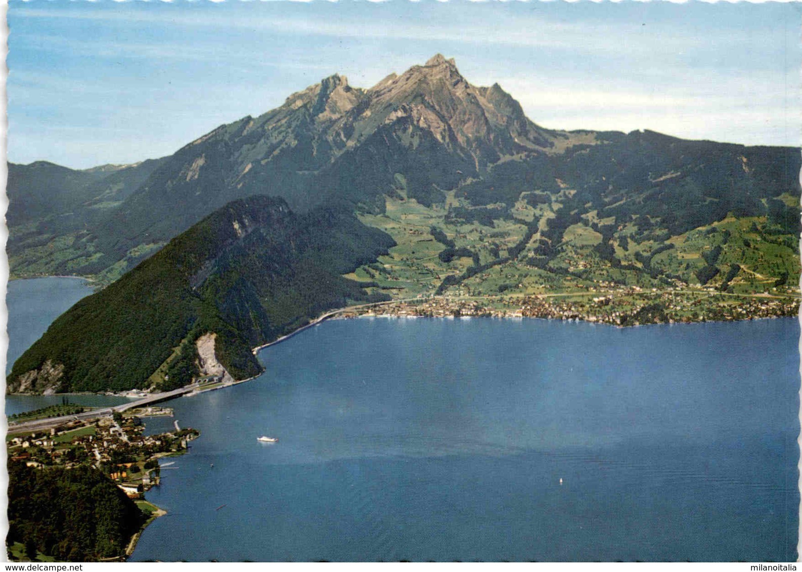 Blick Von Fürigen Auf Hergiswil Mit Pilatus (4379) * 8. 7. 1969 - Hergiswil