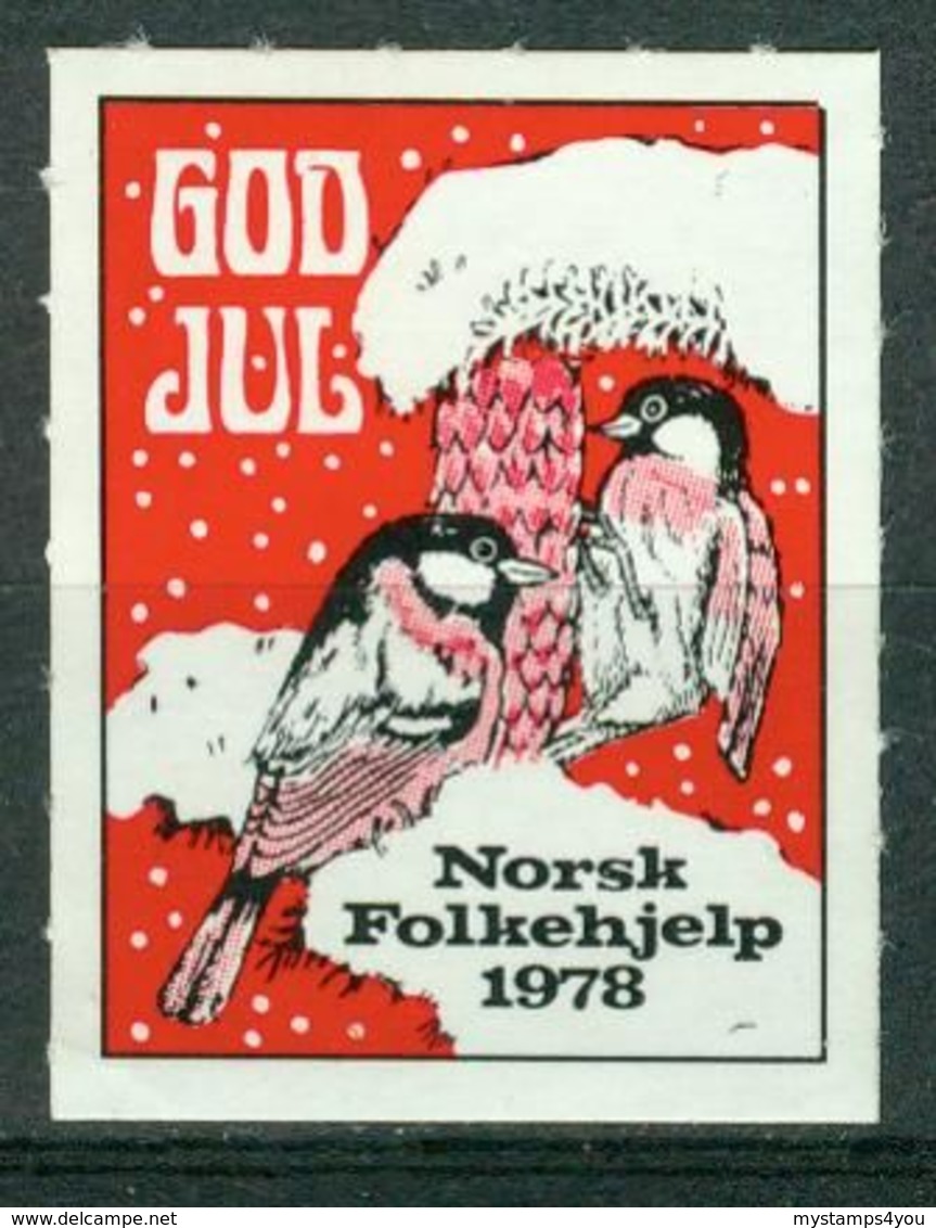 Vi Vignette Norway 1978 | Christmas Norwegian People's Aid, God Jul Norsk Folkehjelp - Erinofilia