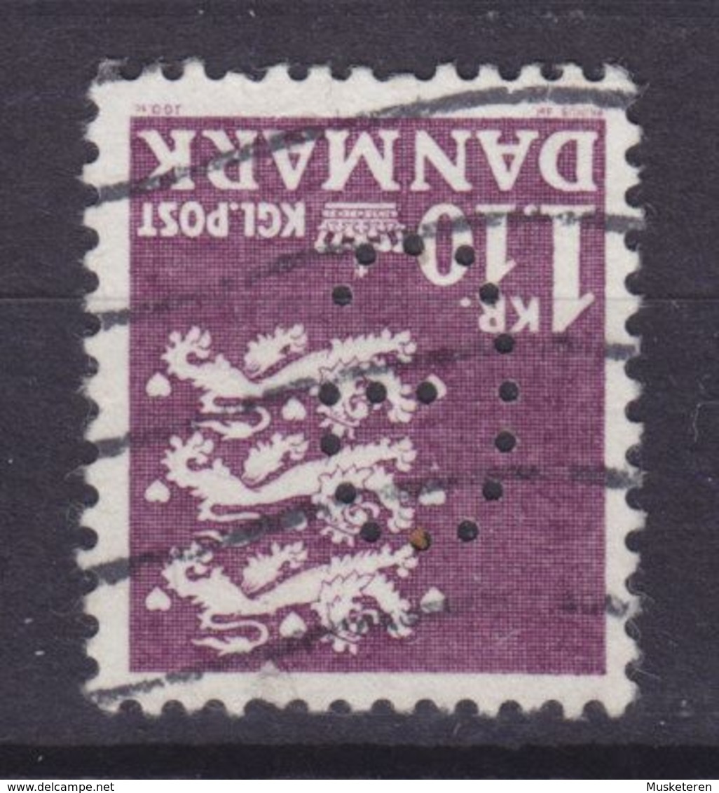 Denmark Perfin Perforé Lochung (G04) 'G' Jul. Gjellerups Boghandel, København Lion Arms Stamp (2 Scans) - Errors, Freaks & Oddities (EFO)