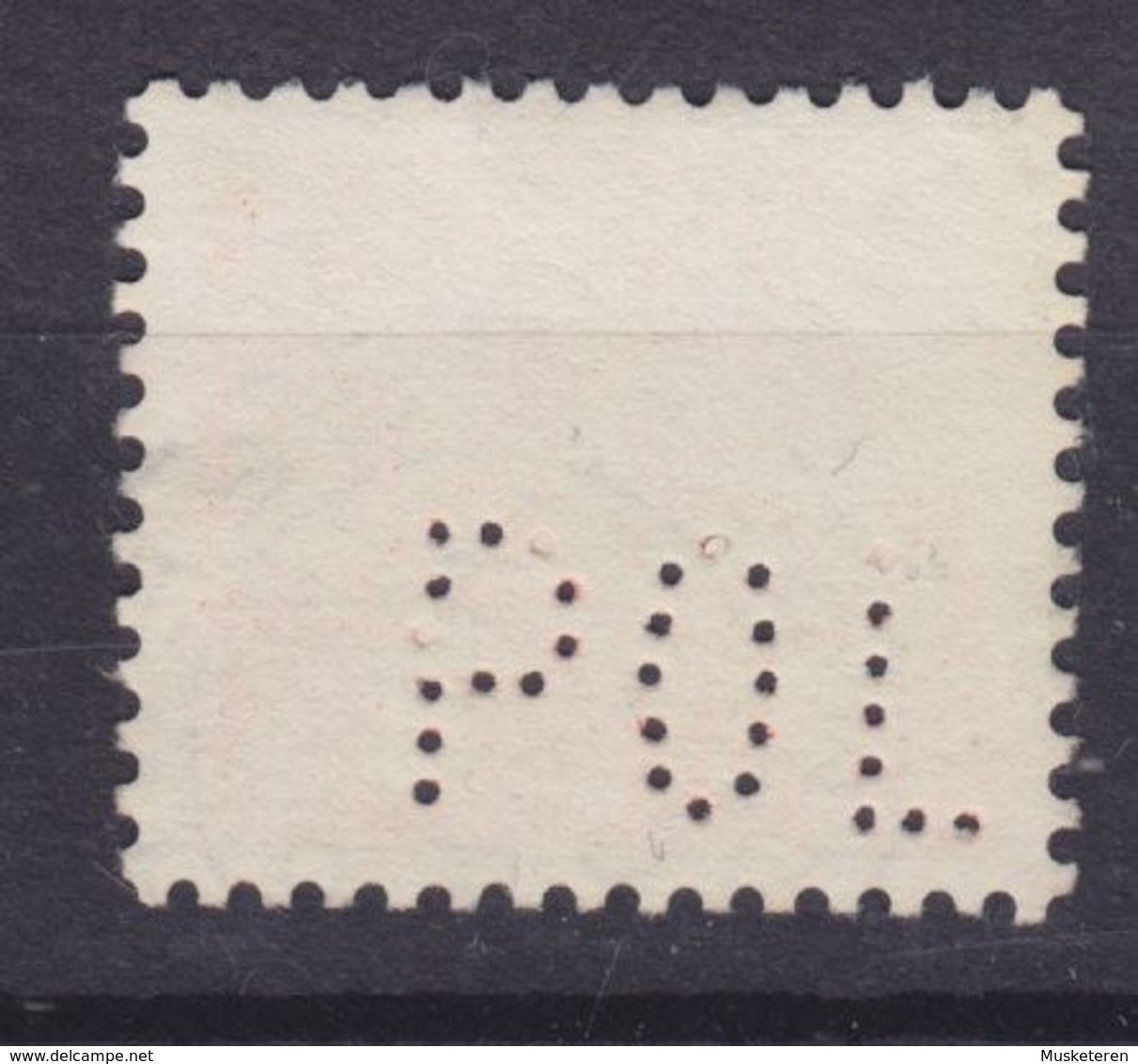 Denmark Perfin Perforé Lochung (P33) 'POL' Politikens Hus (Newspaper) Wellenlinien Stamp (2 Scans) - Variétés Et Curiosités