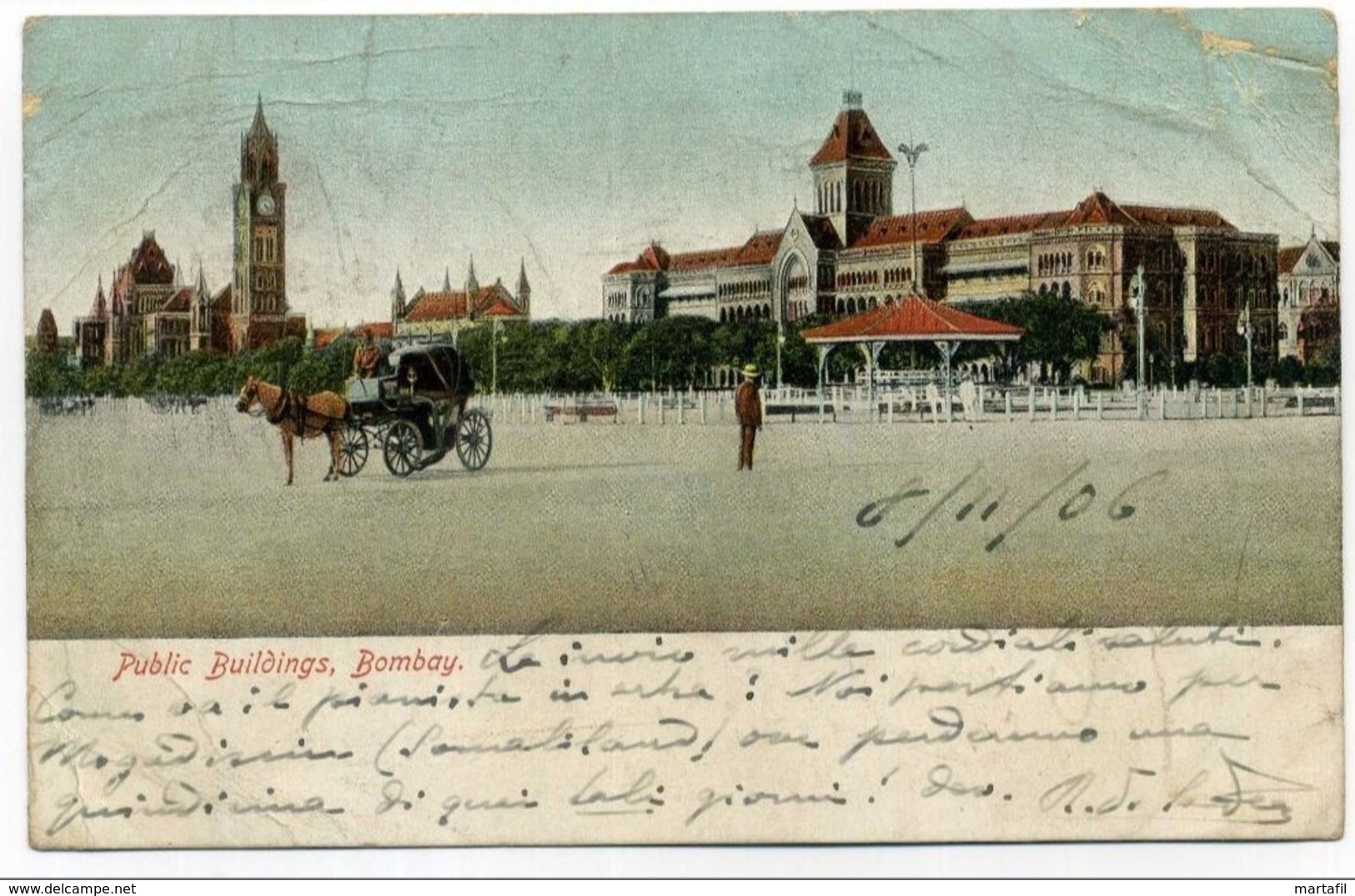 8.11.1906 Cartolina BOMBAY (MUMBAI) Per Shangai - India