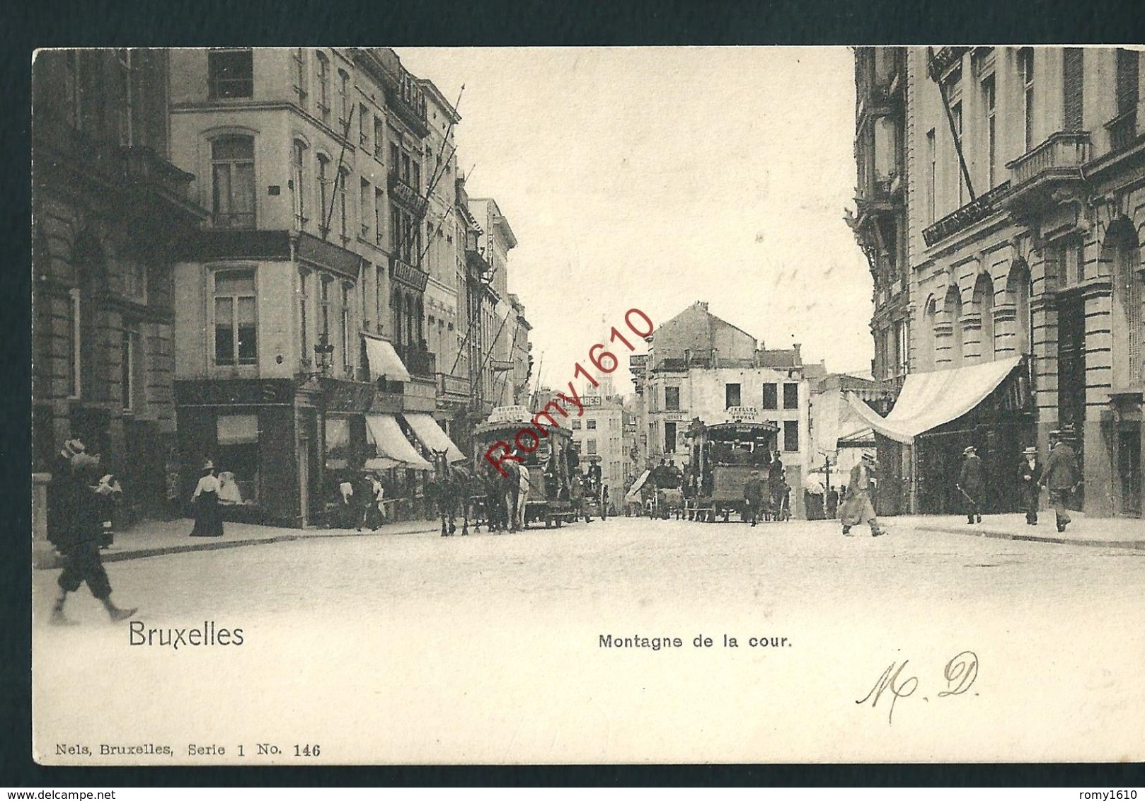 BRUXELLES - Montagne De La Cour. Hippomobiles, Animation. Nels Série 1 N°146. - Transport Urbain En Surface