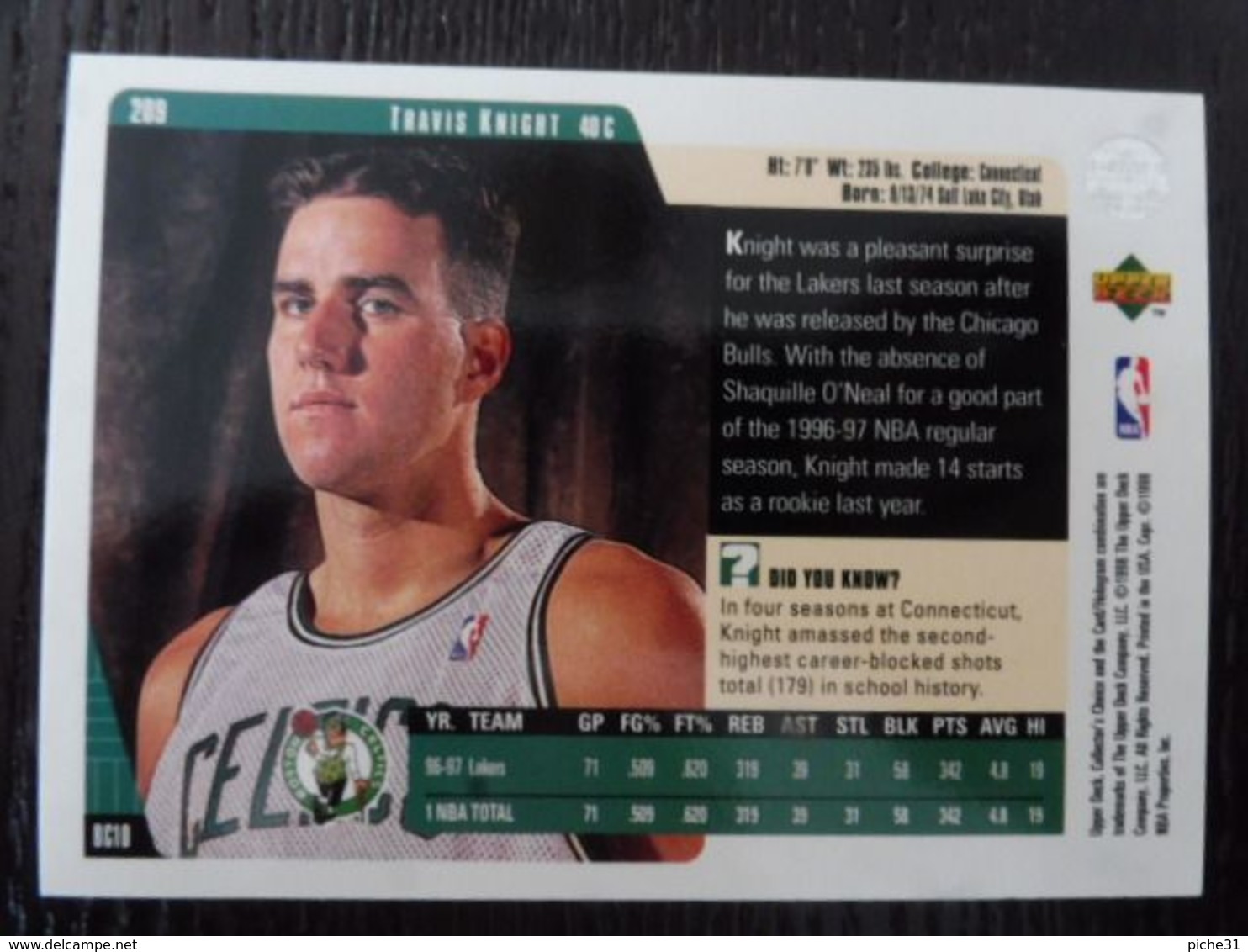 NBA - UPPER DECK 1997 - CELTICS - TRAVIS KNIGHT - 1990-1999