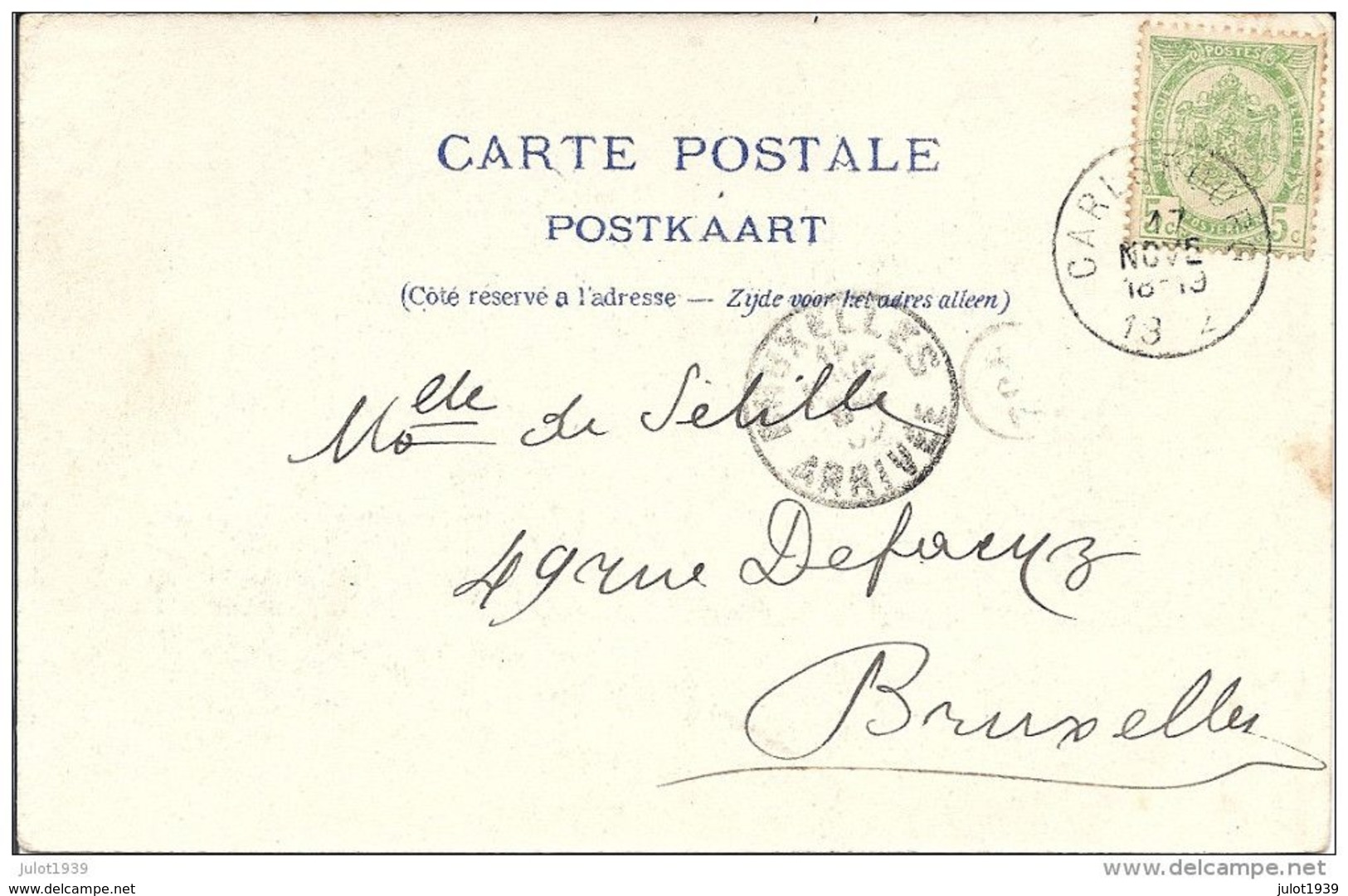 NEUFCHATEAU ..--   Hôtel De Ville Et CAFE  LANGE . 1902 Vers BXL ( Melle DE SEBILLE ) .  Voir Verso . - Neufchâteau