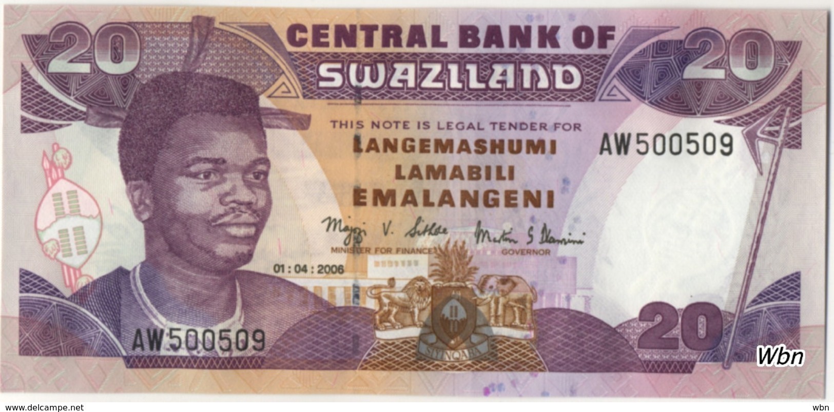Swaziland 20 Emalangeni (P30) Sign.11 2006 -UNC- - Swasiland