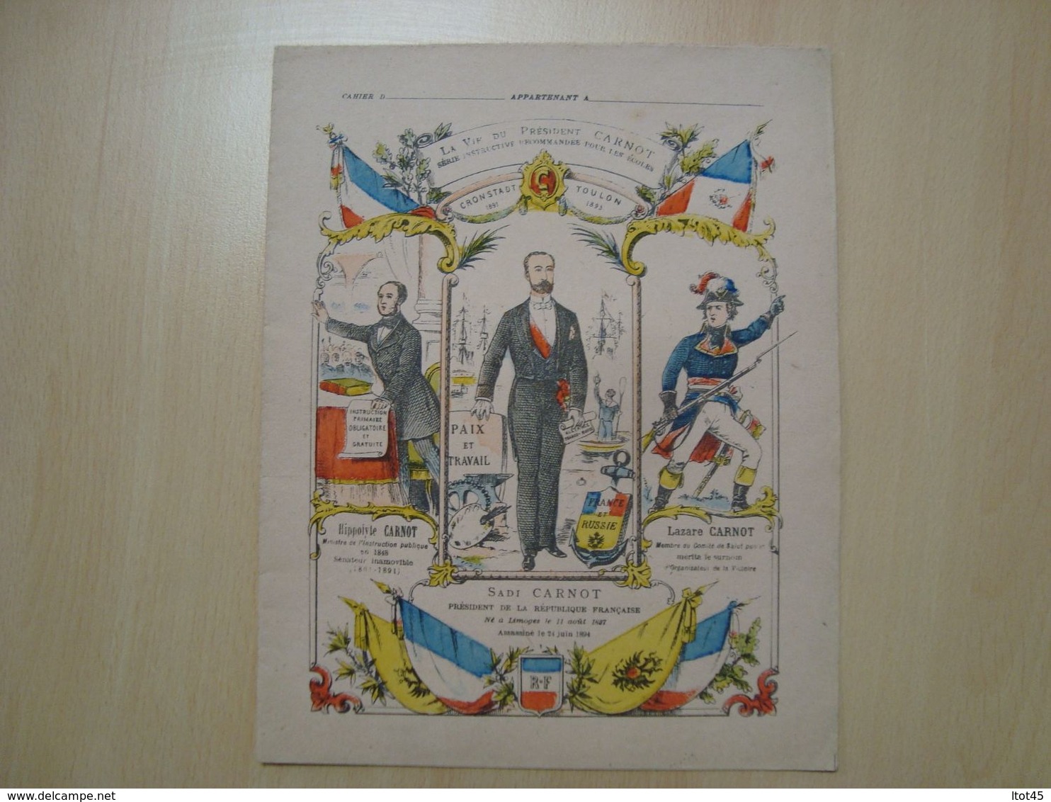 PROTEGE-CAHIER LA VIE DU PRESIDENT CARNOT LA FAMILLE - Book Covers