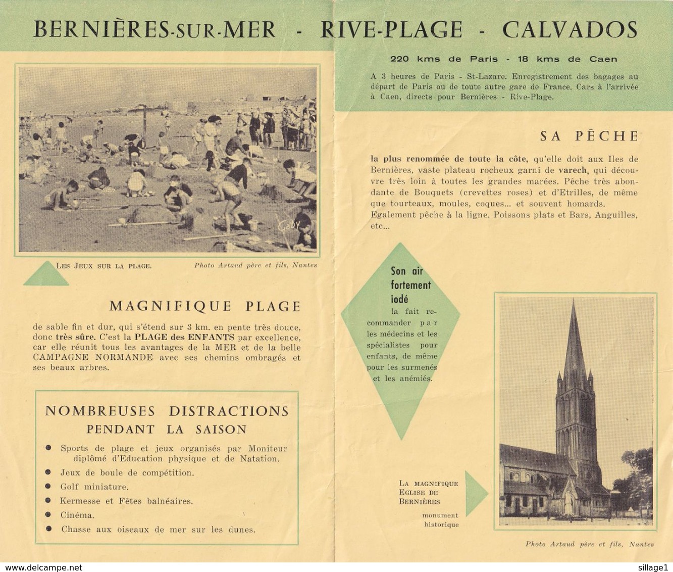 BERNIERES S/MER (Calvados) - Dépliant Touristique - 6 Juin 1944 Débarquement Des Canadiens - Tourism Brochures