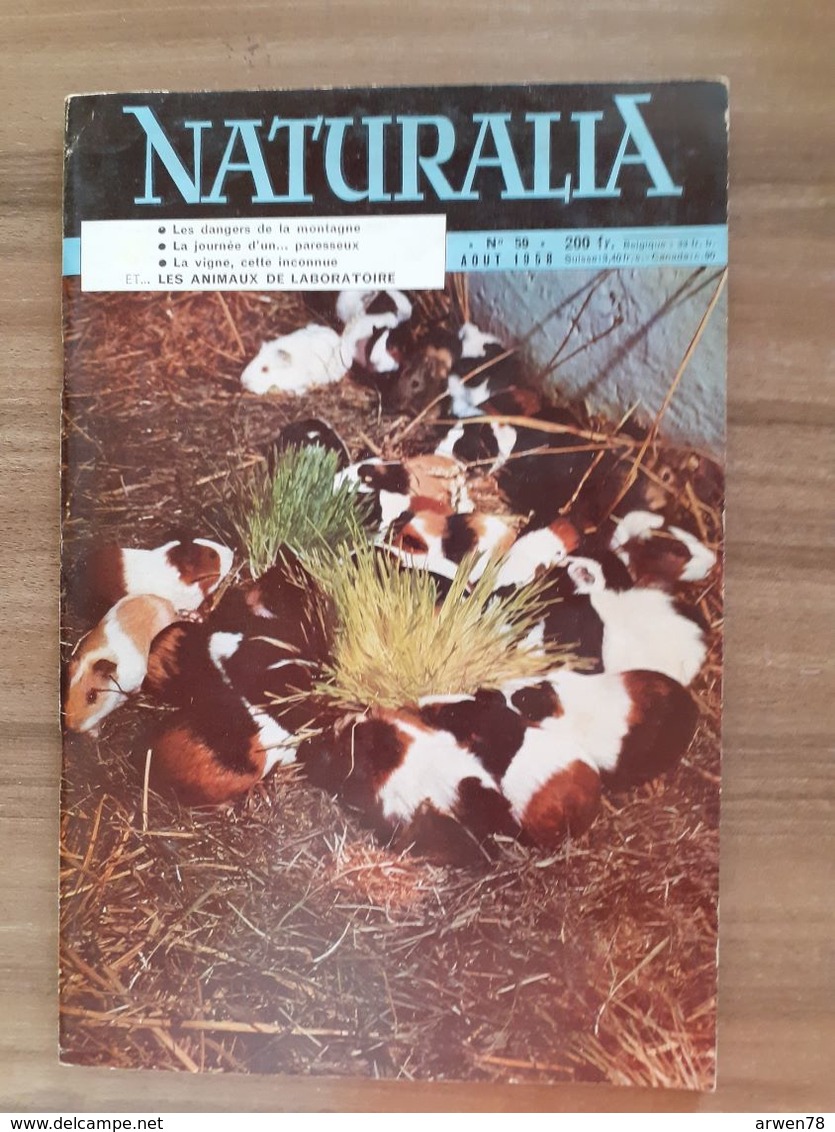 REVUE NATURALIA N° 59 Aout 1958 Le Lac Leman Animaux De Laboratoire Vigne Grotte De Lascaux Nacres & Camées - Animali