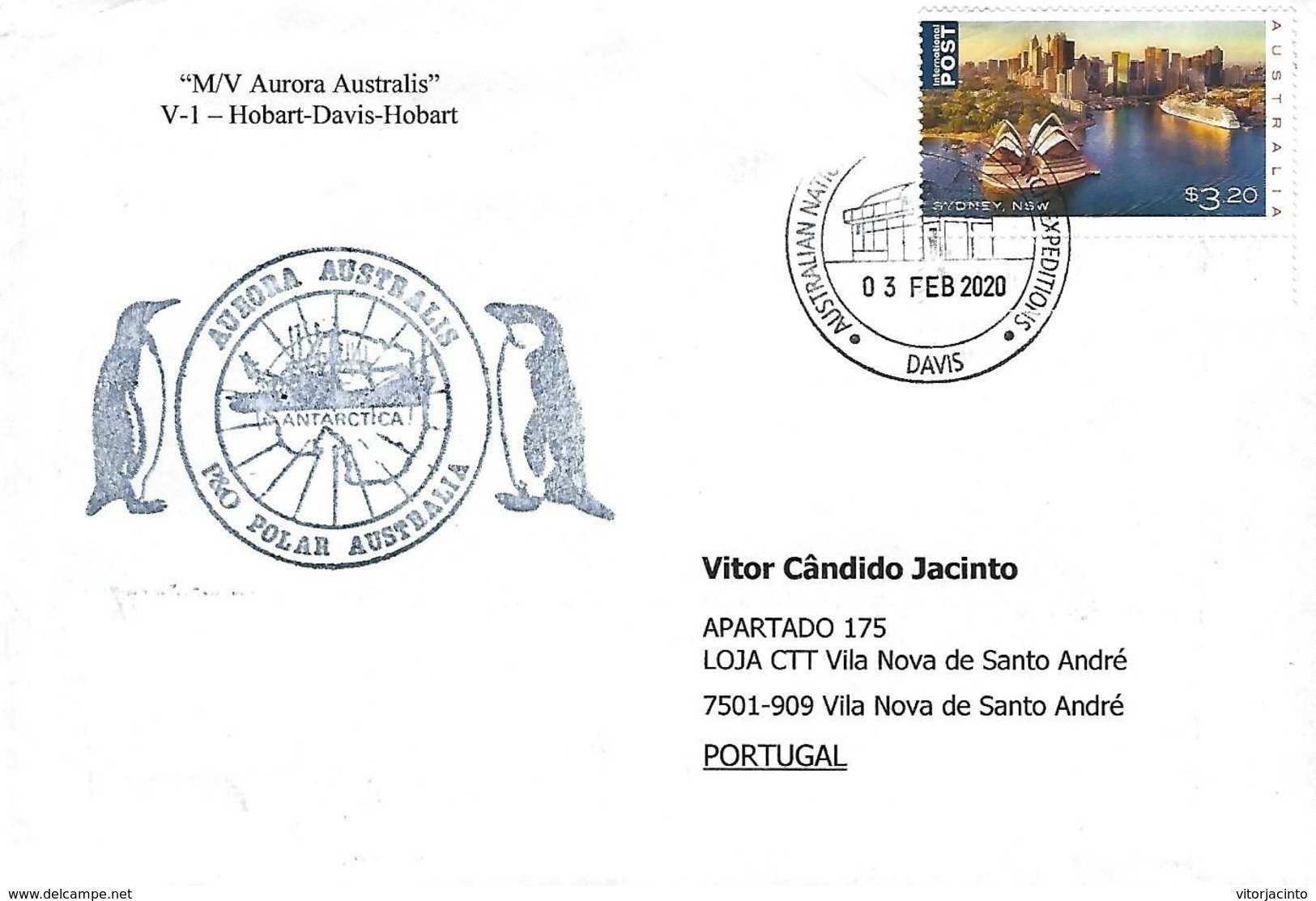 Australian Antarctic Territory (AAT) - "M/V Aurora Australis" (V-1 - Hobart - Davis - Hobart) - Cartas & Documentos